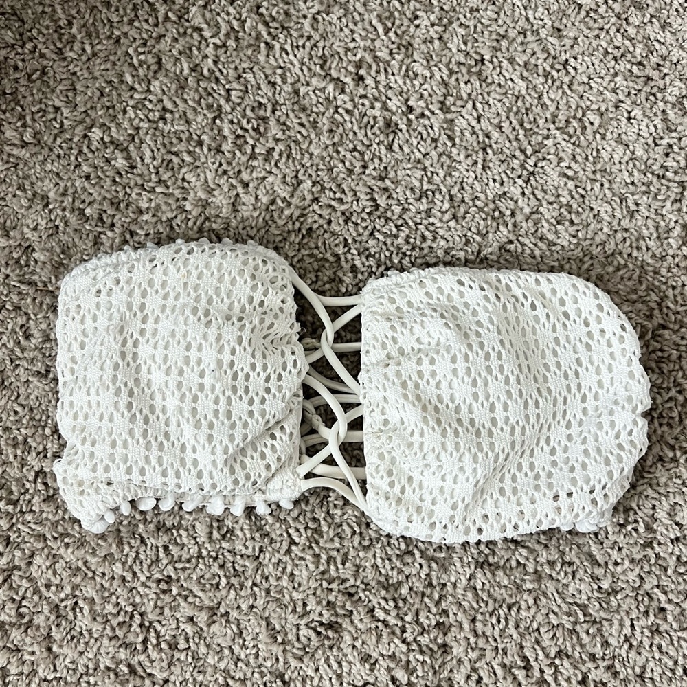 Victoria Secret Swim White Crochet Bikini Top